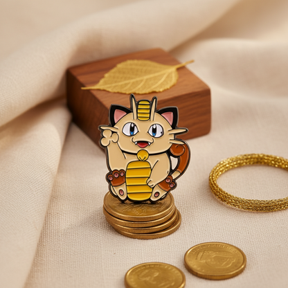 Lucky Cat Meowth Pin