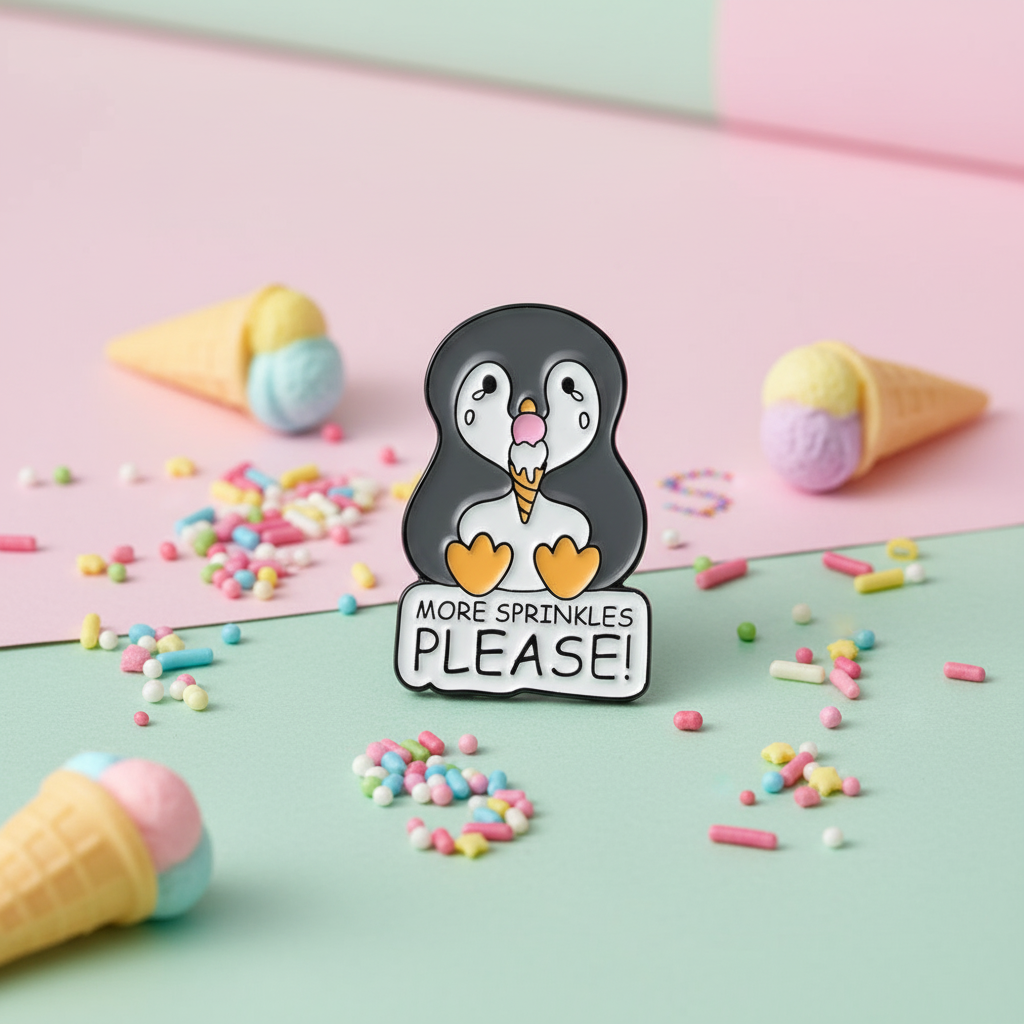 Penguin Pin “More Sprinkes Please”