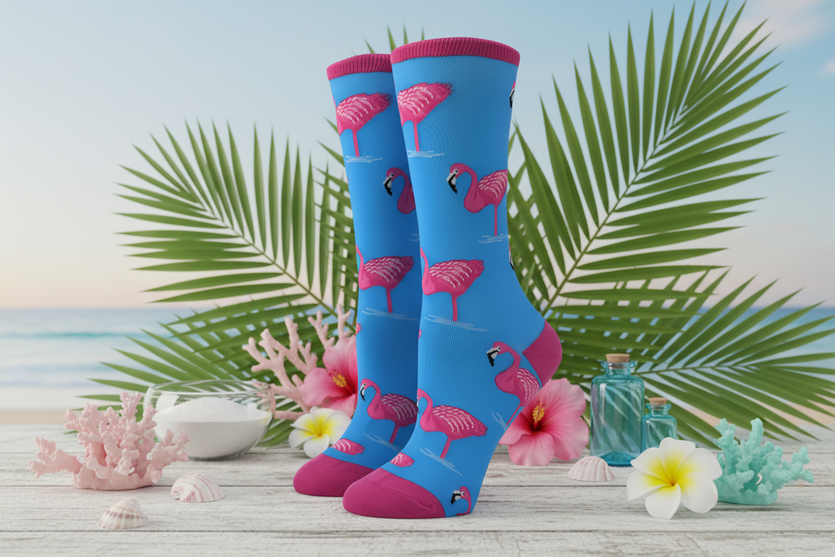 Chaussettes Flamants Roses dans l’Eau
