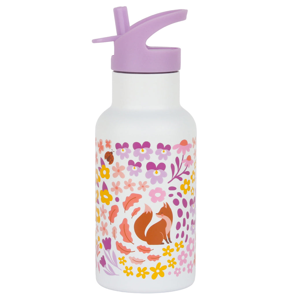 Gourde enfant en inox - Jardin fleuri