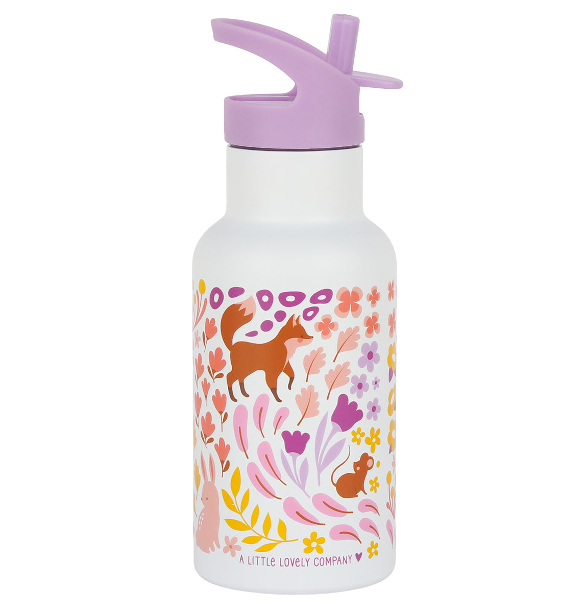 Gourde enfant en inox - Jardin fleuri – vue 4 – A Little Lovely Company