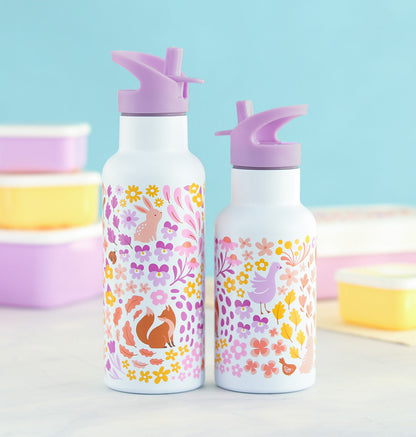 Gourde enfant en inox - Jardin fleuri – vue 6 – A Little Lovely Company