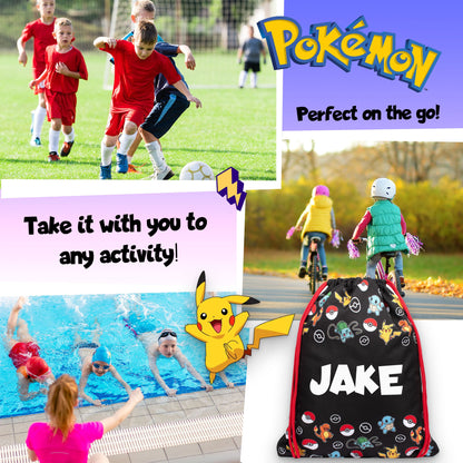 Pokemon Personalized Drawstring Bag for Kids