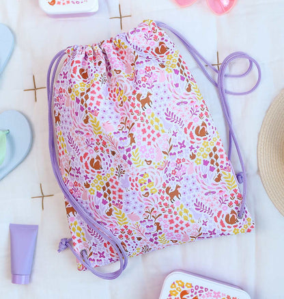 Sac à cordons enfant - Jardin fleuri – vue 2 – A Little Lovely Company
