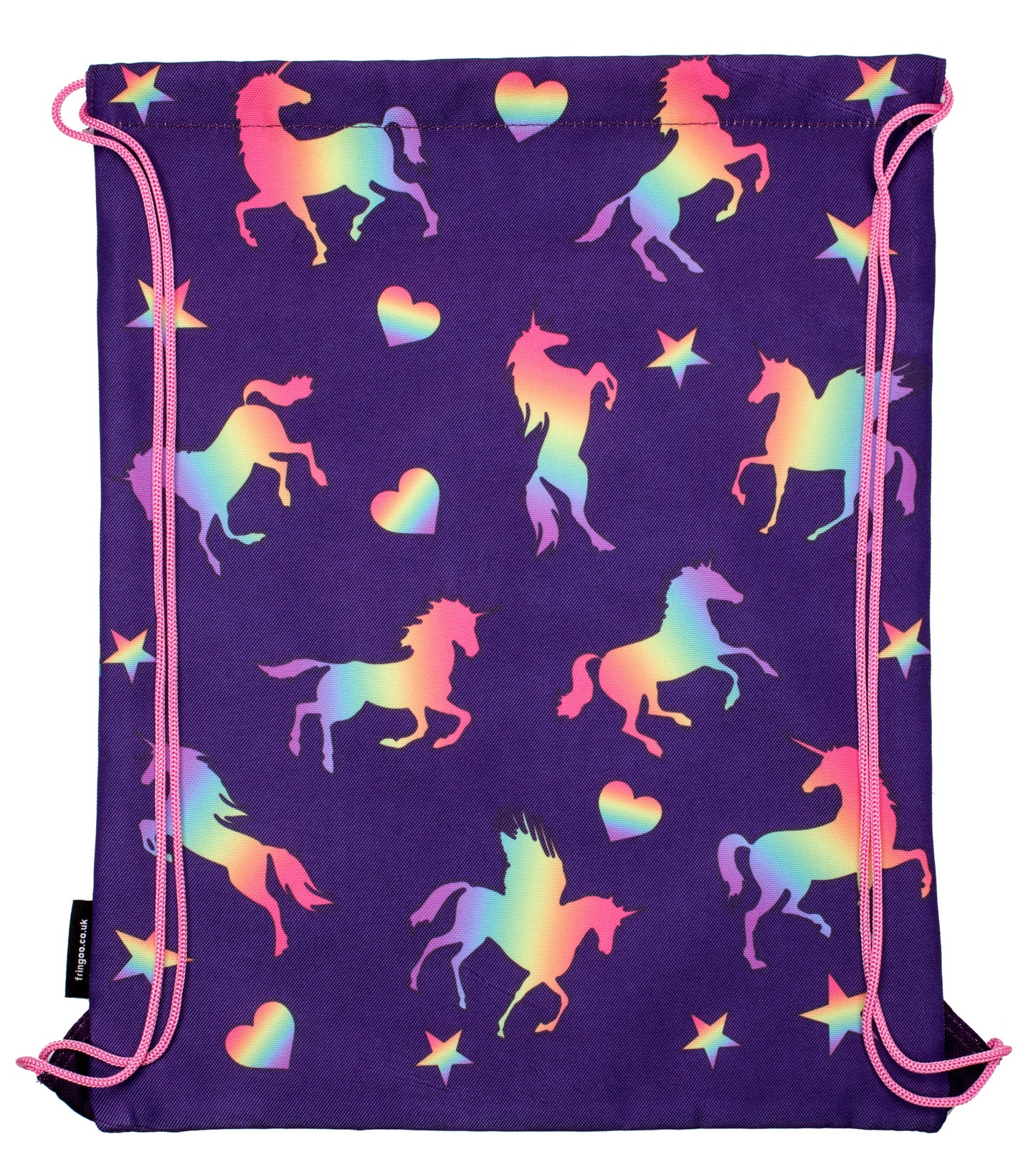 Sac à cordon – violet licornes