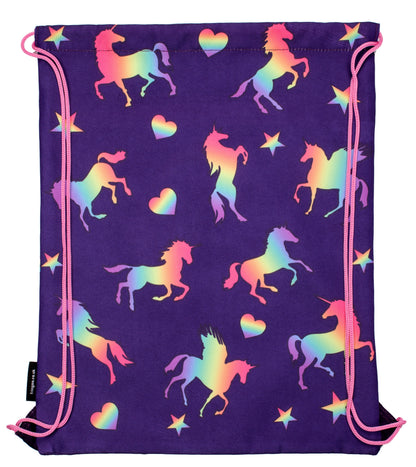 Sac à cordon – violet licornes