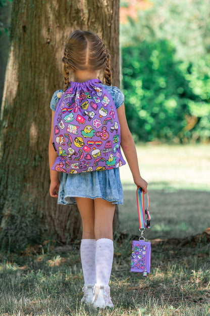 Sac à cordon avec bandoulière – arc-en-ciel Smile