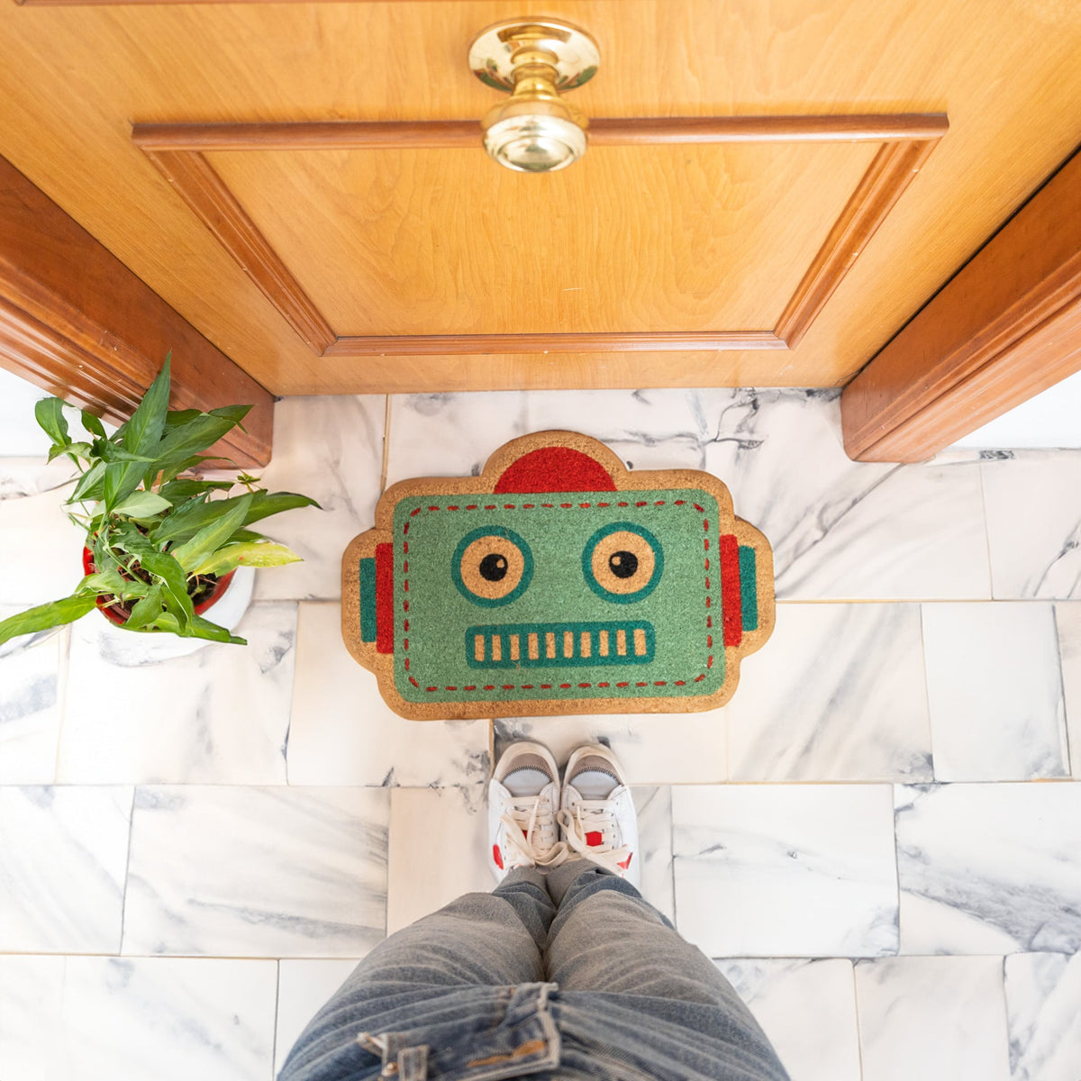 Paillasson « Robot » Bleu