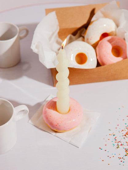 Fast Food Candle Holder Donut Pink