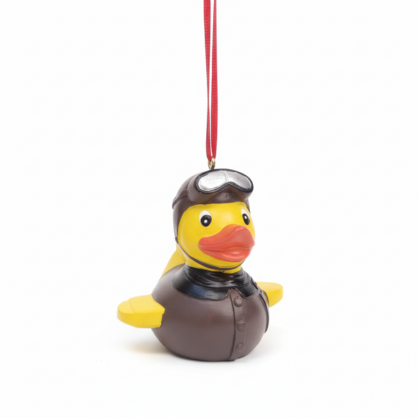 Hangende decoratie: Eend met vliegtuigje