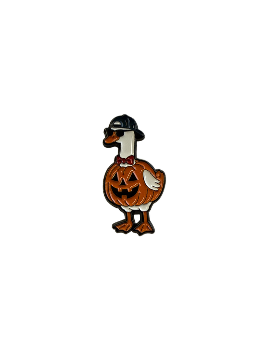 Pin's Canard Blanc Citrouille d’Halloween