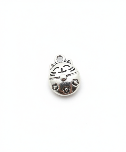 Silver Lucky Cat Charm