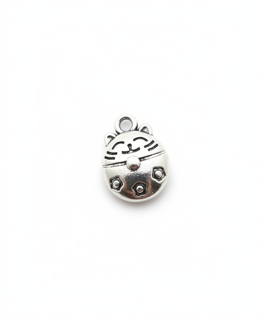 Silver Lucky Cat Charm
