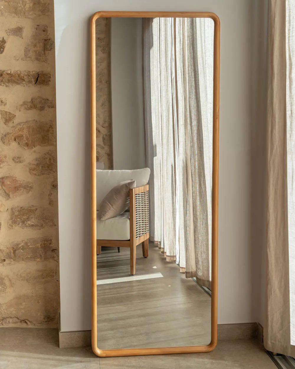 Espejo de pared rectangular madera - CRETA