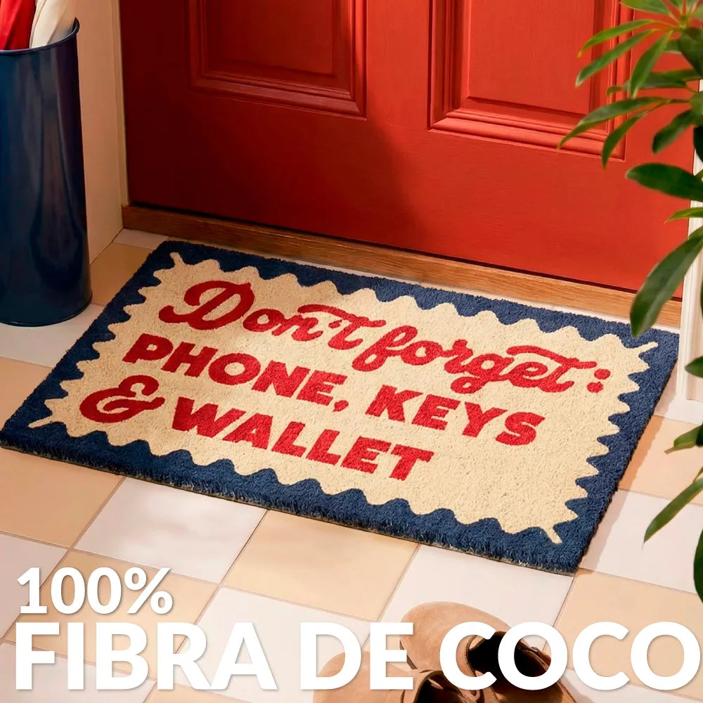 Paillasson « Don’t forget phone, keys & wallet » – Fisura – vue 4