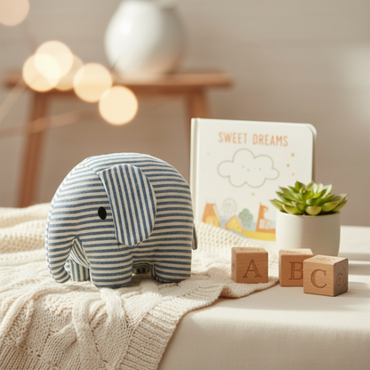 Peluche Éléphant Denim Stripe