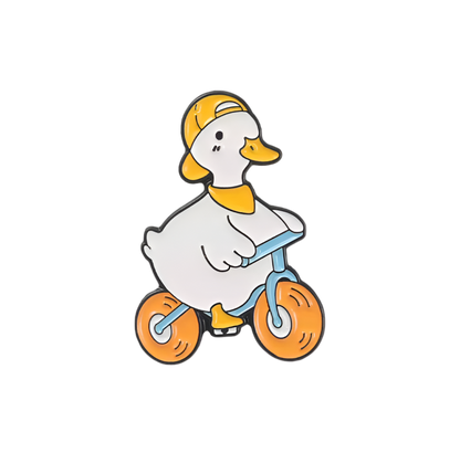 White Duck Bike Pin