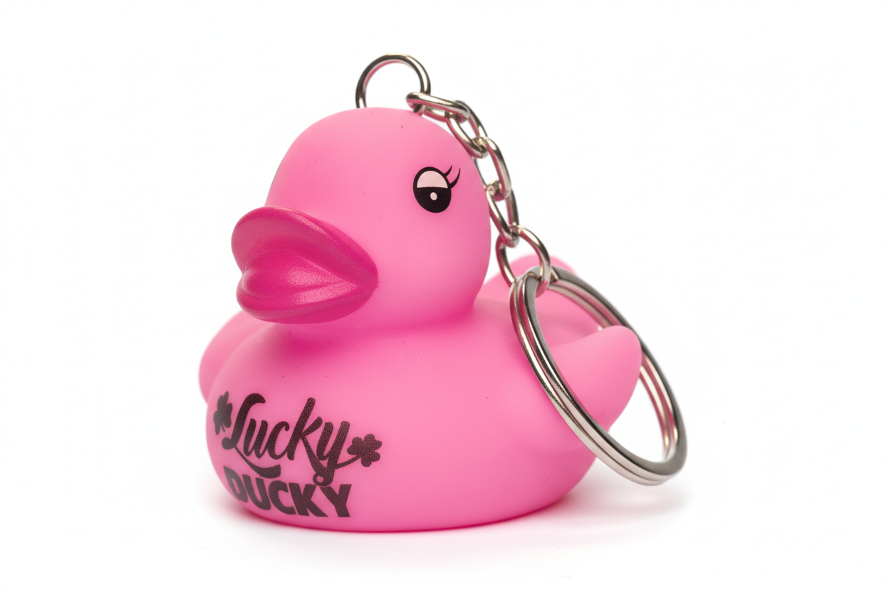 Porte-Clés Canard Rose Lucky Ducky