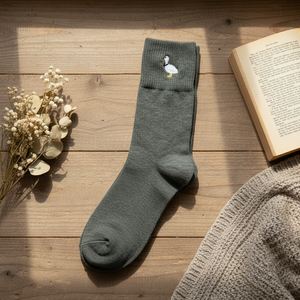 Socken Canard Blanc Brodé