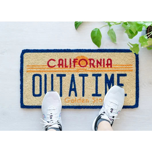 Deurmat - Plaque met de tekst "Back to the Future"