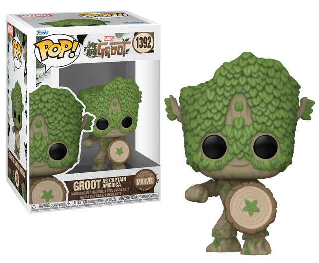 Pop! Groot en Captain America