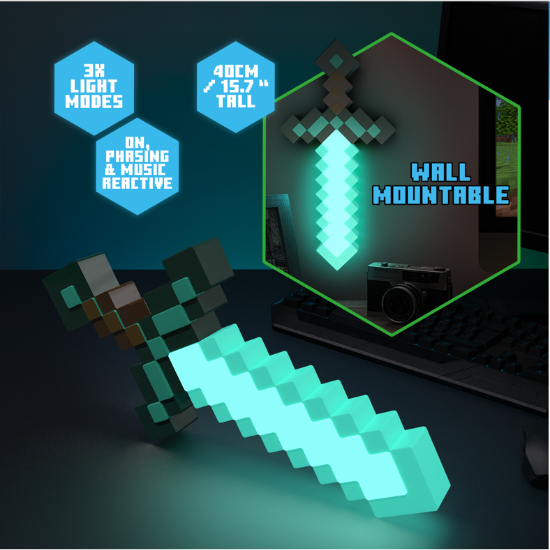 Minecraft Diamantschwert-Lampe - 40 cm