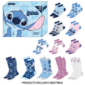 STITCH - Blue&amp;Pink - Gift Box - 12 Pairs of Socks (Size 35-41)