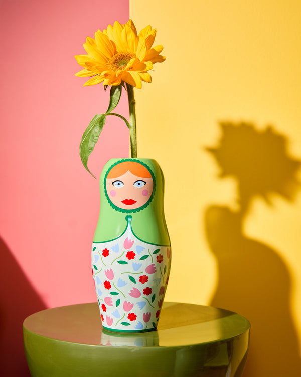 Vase Dolls Flowers