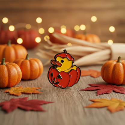 Yellow Duck Pumpkin Pin