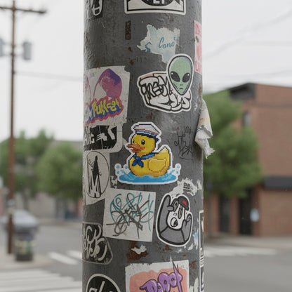 Sticker Canard Pixel Marin