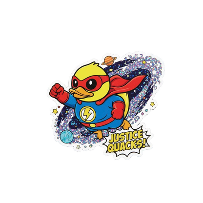 Sticker Canard Super-Héros – “Justice Quacks!”