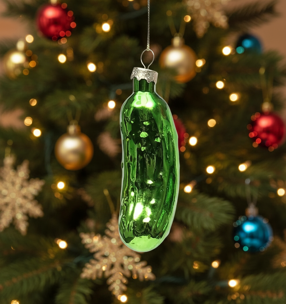 Boule de Noël Cornichon Vert