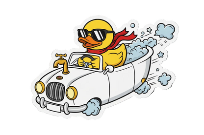 Cabrio-Enten-Aufkleber – Cooler Entenfahrer