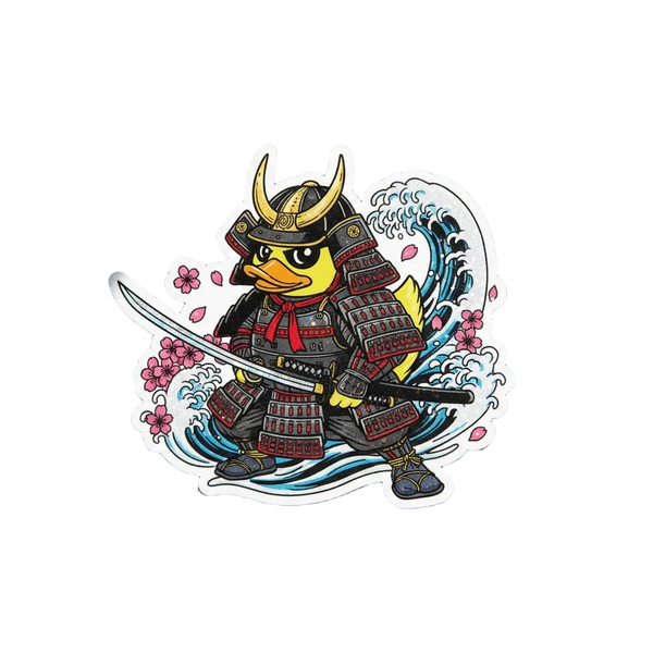 Samurai Eend Sticker – Eer & Moed