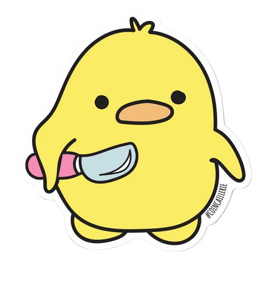 Duck with Knife Sticker