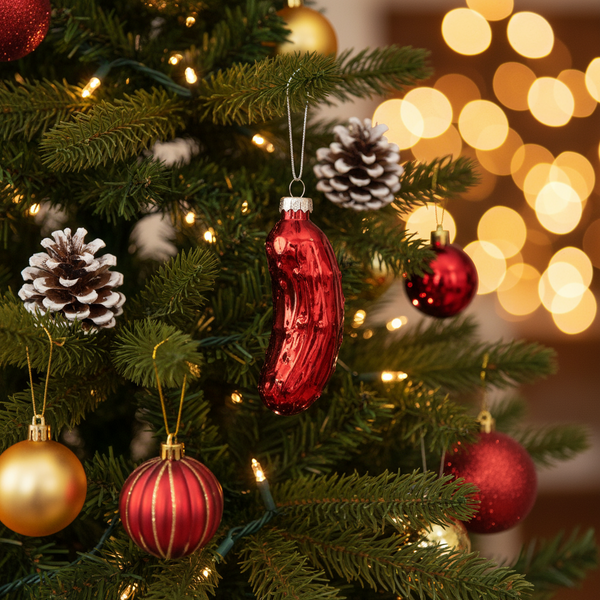 Rode augurk kerstbal
