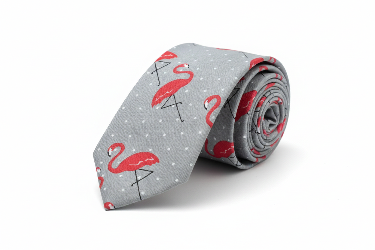 Cravate Flamant Rose