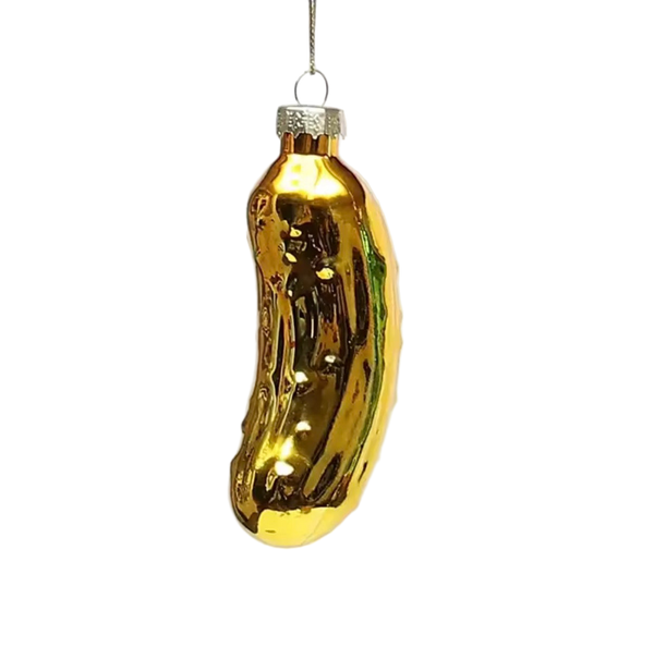 Gouden augurk kerstbal