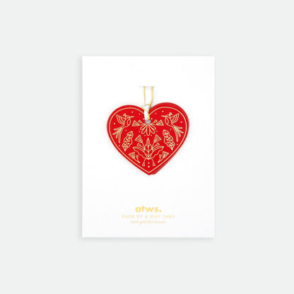 Red hearts - Gift tag