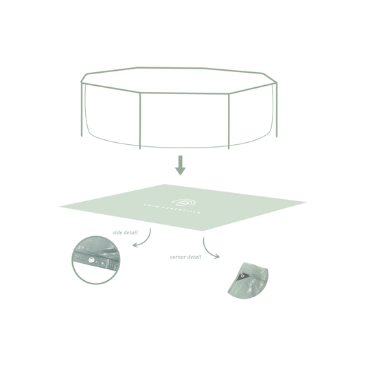 Ground Cover For Round Pool - Green - Essence - Ø 300 cm