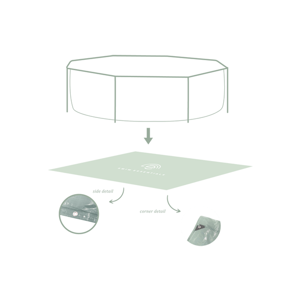 Ground Cover For Round Pool - Green - Essence - Ø 300 cm