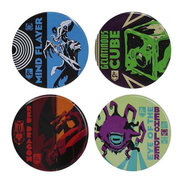 Set de 4 sous-verres métal imprimés Dungeons & Dragons