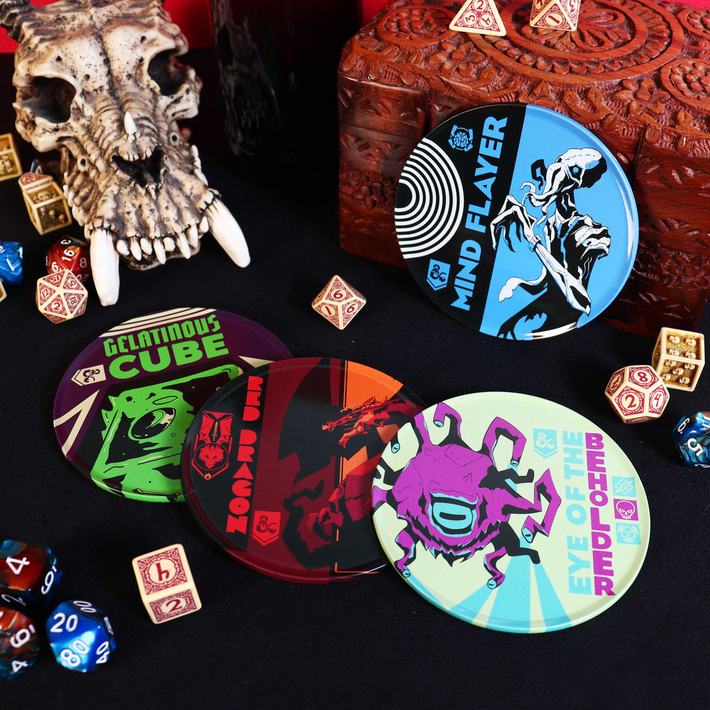 Set de 4 sous-verres métal imprimés Dungeons & Dragons