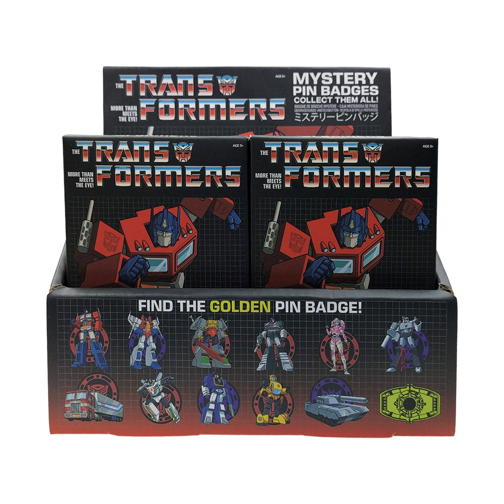 Display de 12 blind boxes Transformers - pin’s mystère