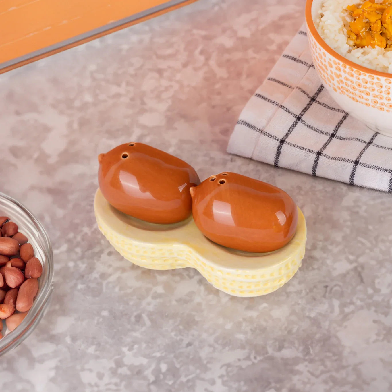 Peanut salt and pepper shaker