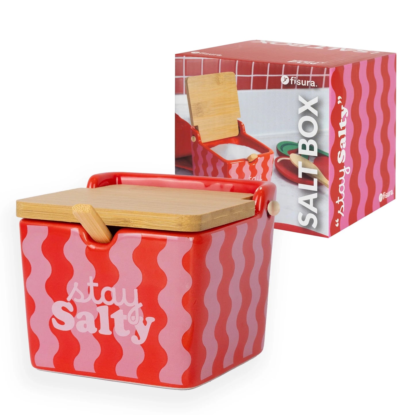 Salière « Stay salty » Rose et Rouge – Fisura