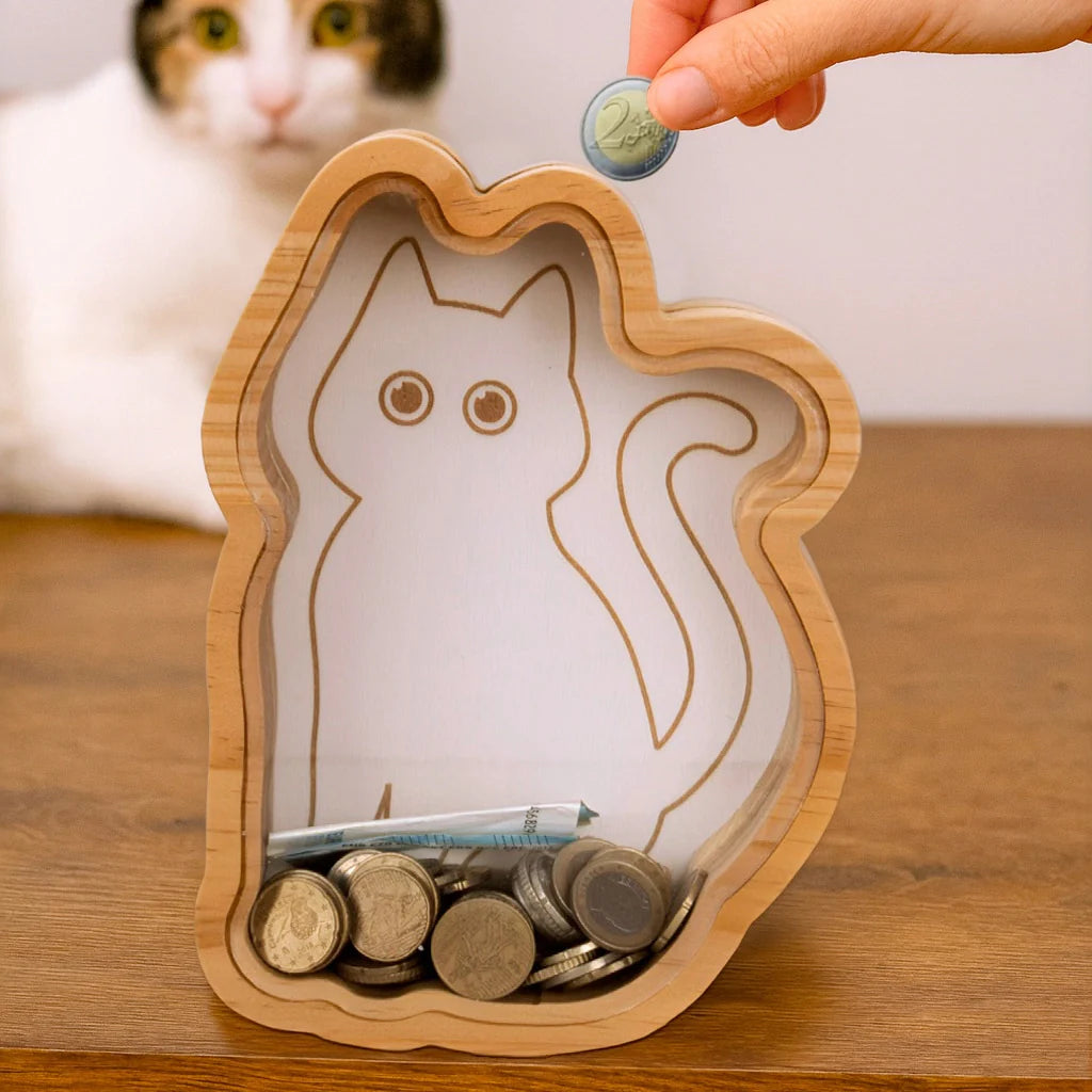 Tirelire en Bois Chat – Fisura – vue 3