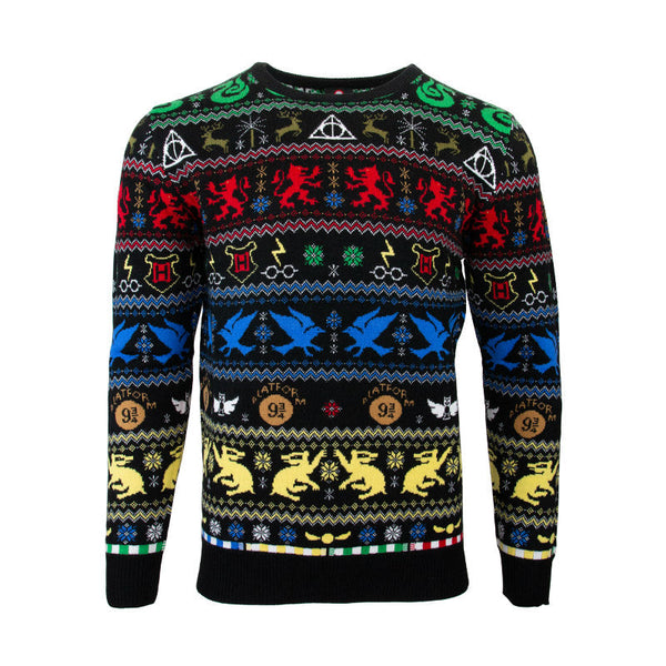 Pull de Noël Harry Potter - Maisons de Poudlard