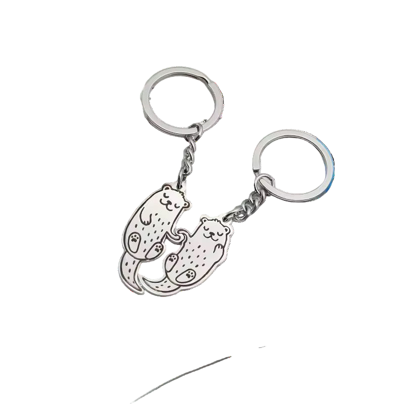 Porte clés Couple de Loutres