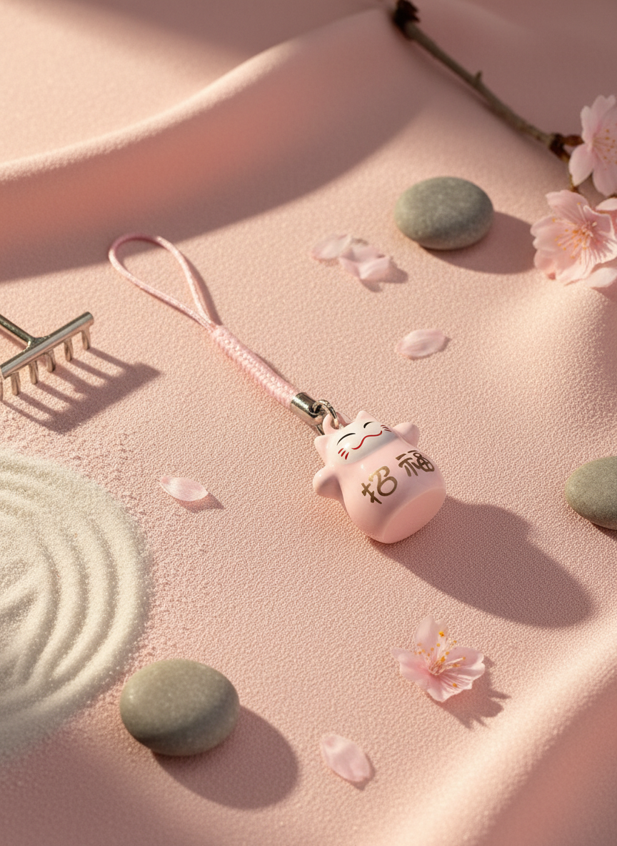 Porte clés Clochette Chat Chanceux Daruma